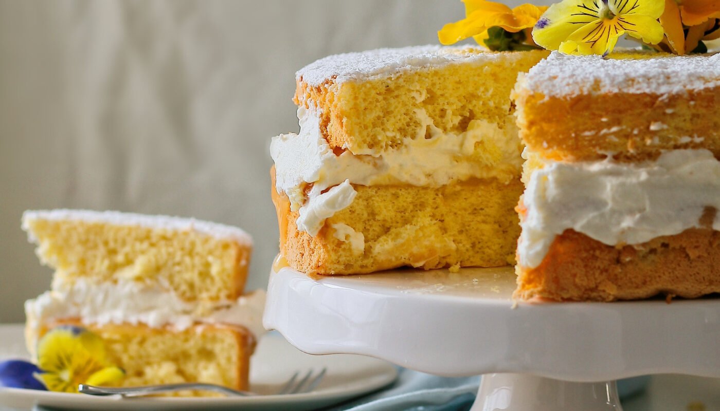 eggless lemon sponge cake