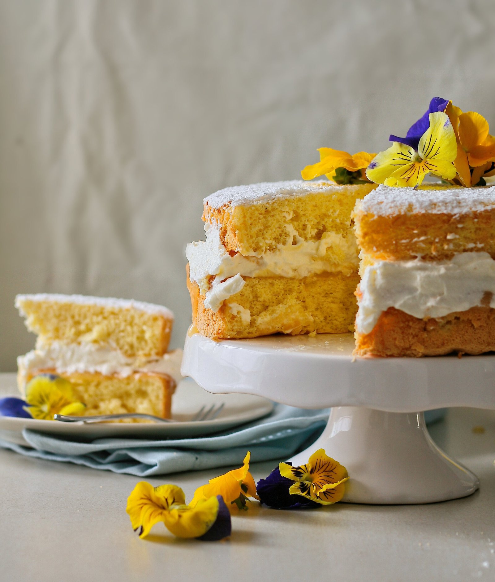 eggless lemon sponge cake